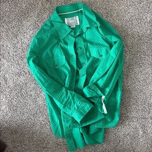 Maeve Green Button Down Shirt
